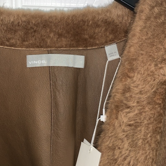 Vince NWT Real Shearling Reversible Belted Long Coat - Picture 4 of 15